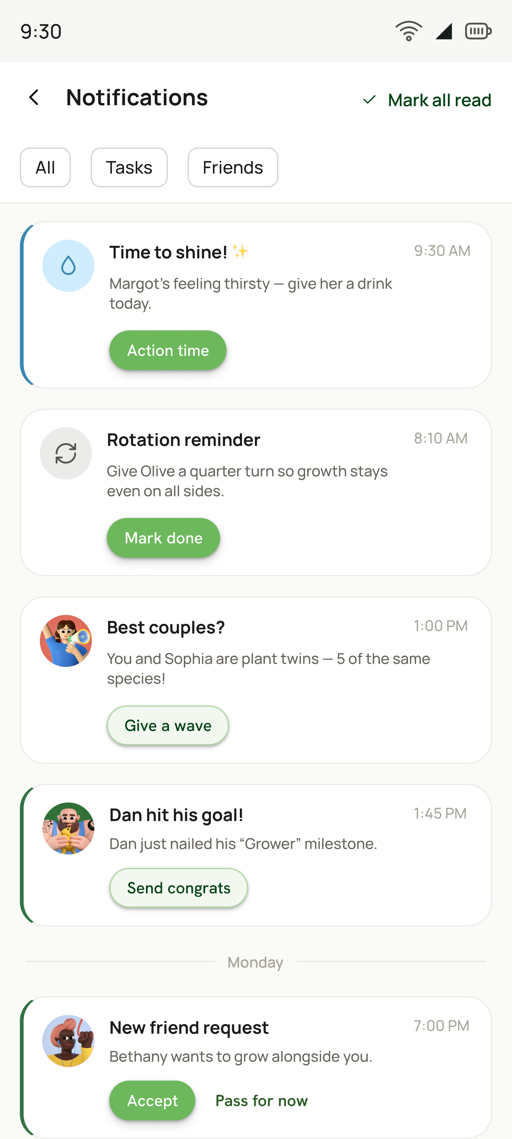 The notifications screen.